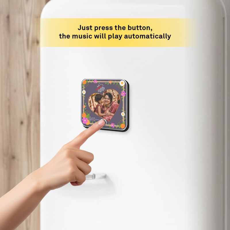 Personalized Musical Fridge Magnet for Mom (Photo & Song)